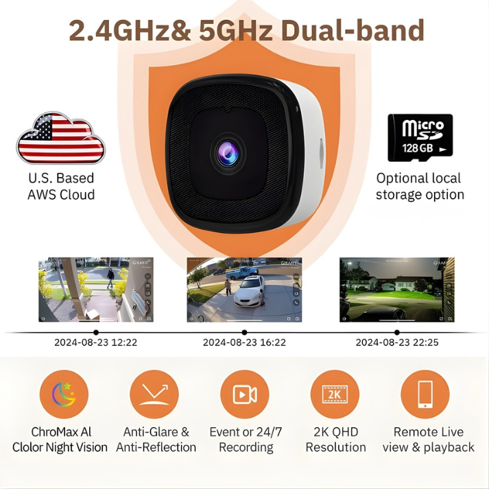 2K HD Window Security Camera